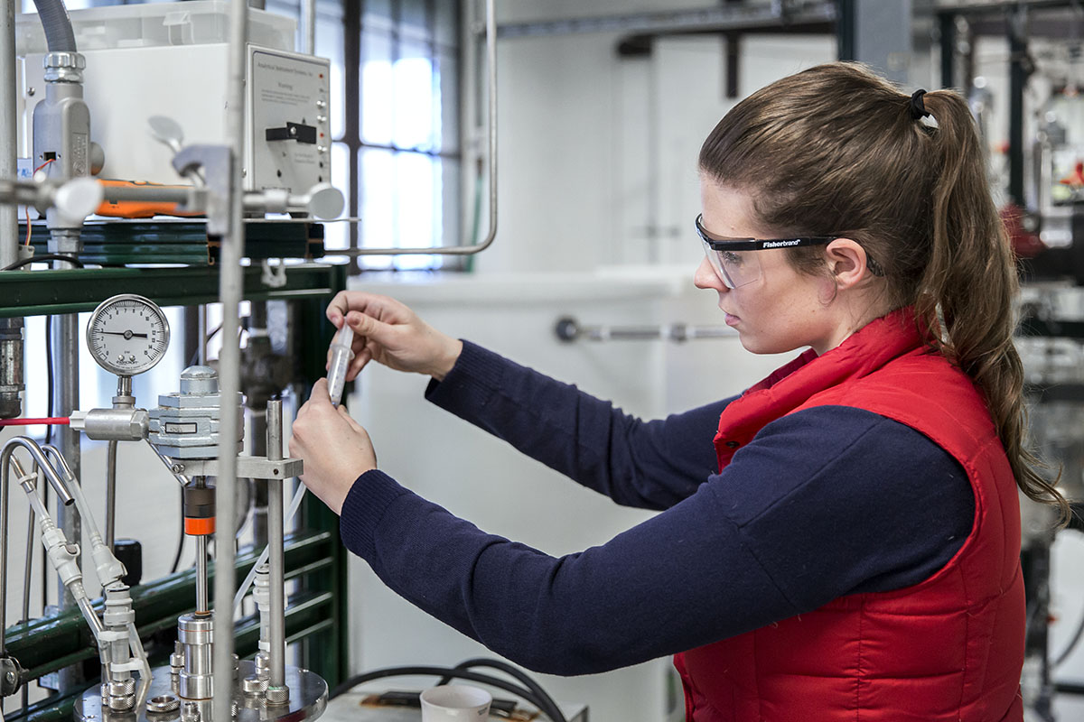 Student working in lab