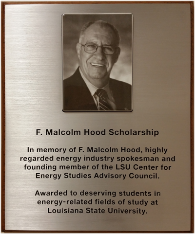 F. Malcolm Hood plaque F. Malcolm Hood plaque