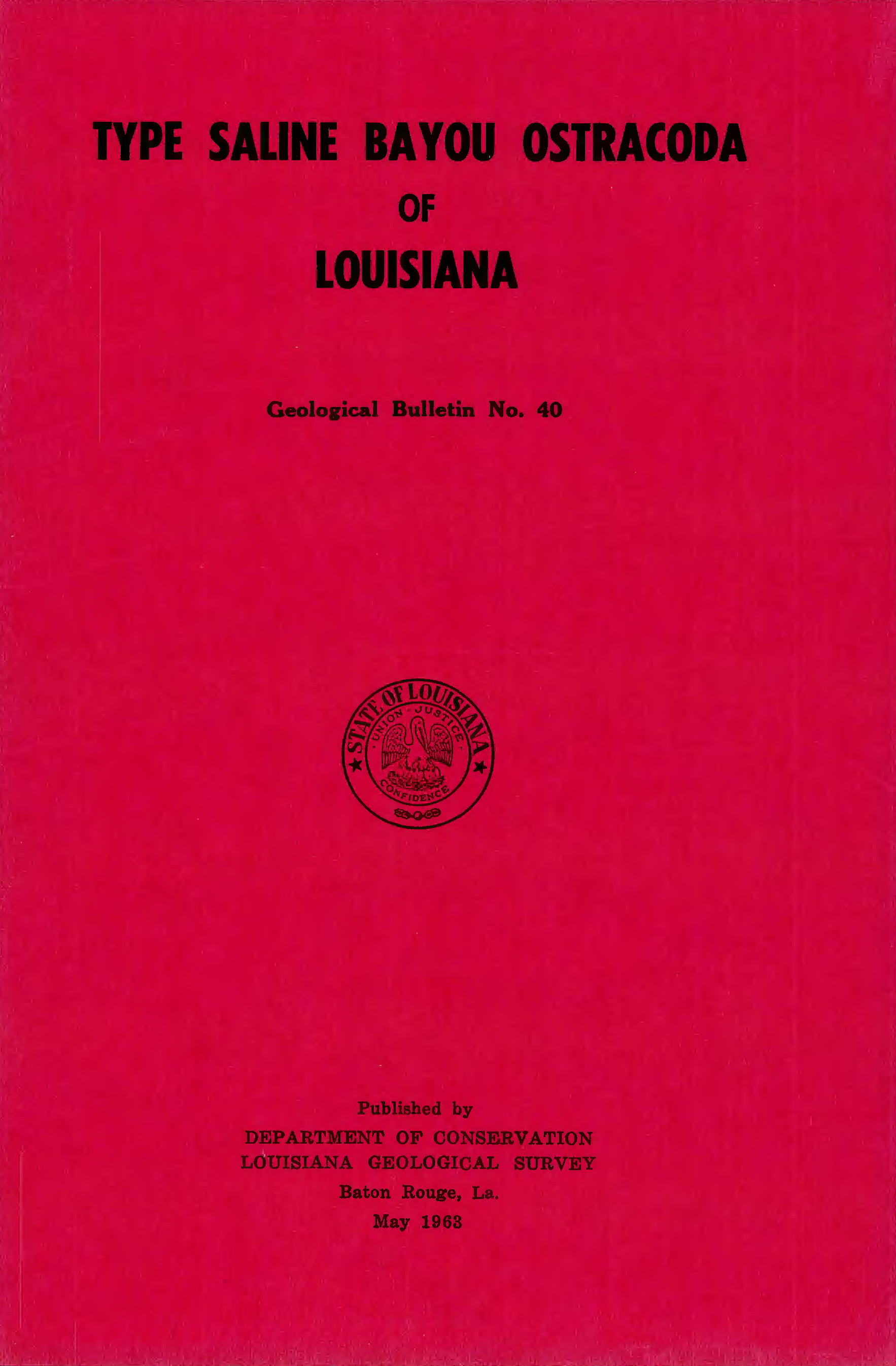 Type Saline Bayou Ostracoda of Louisiana
