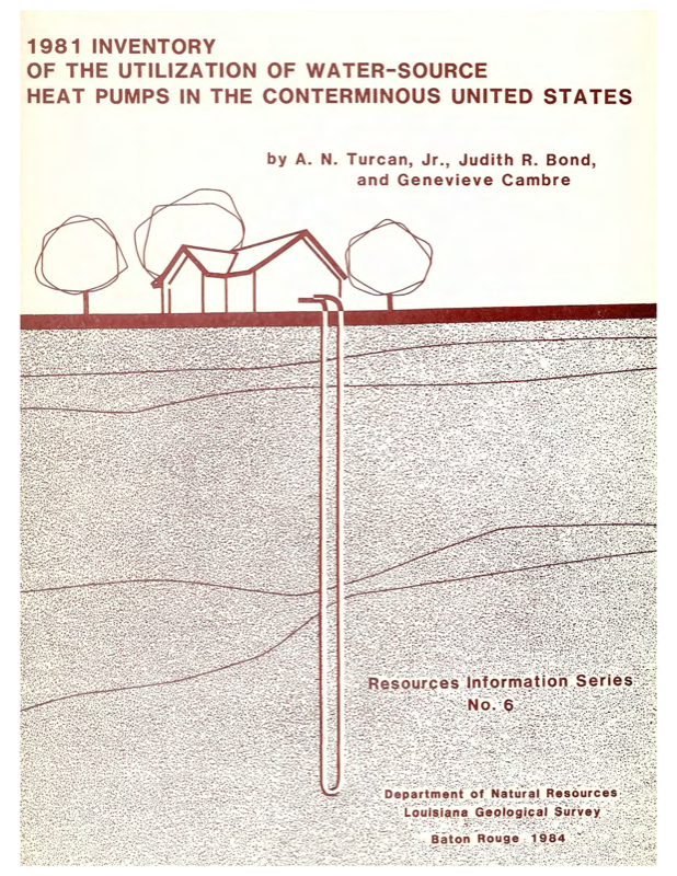 1981 Inventory of the Utilization of Water Source Heat Pumps in the Conterminous United States.